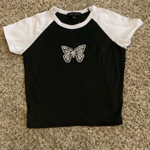 Black and white butterfly shirt